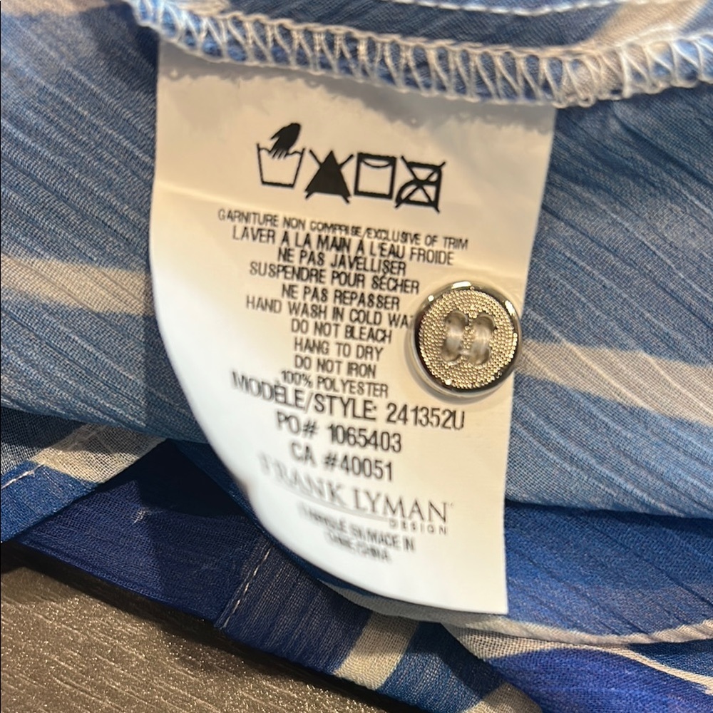 Frank Lyman Design Blue Button Down Shirt - Picture 5 of 5